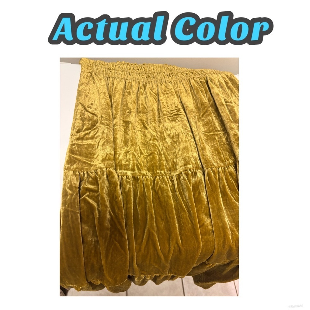 Anthropologie Somerset Velvet Edition Tiered Gold Maxi Dress Women’s 1X - Picture 2 of 15